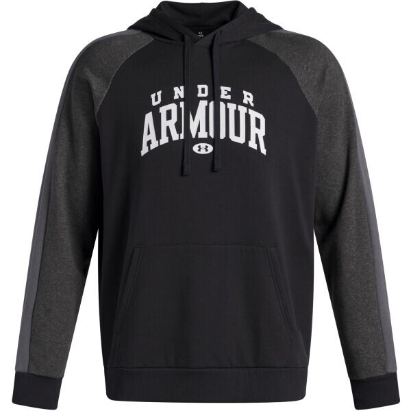 Under Armour RIVAL FLEECE COLORBLOCK Pánská mikina, černá, velikost L