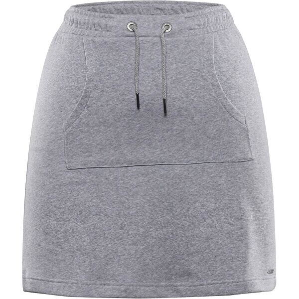 ALPINE PRO HOFRA Dámská letní sukně v délce nad kolena, šedá, velikost