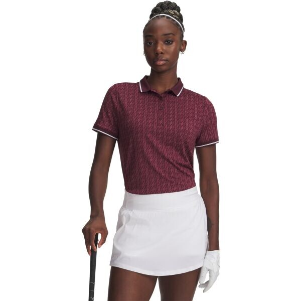 Under Armour DRIVE JACQUARD POLO Dámské triko na golf, vínová, velikost M
