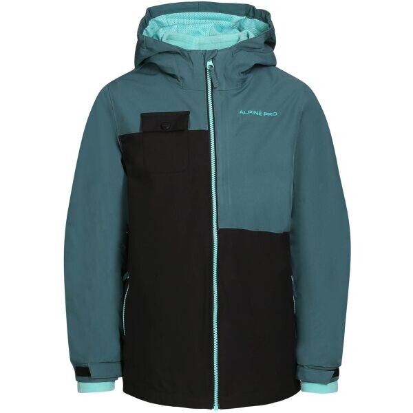ALPINE PRO PLEGA Dětská zimní bunda, tmavě zelená, velikost 116-122
