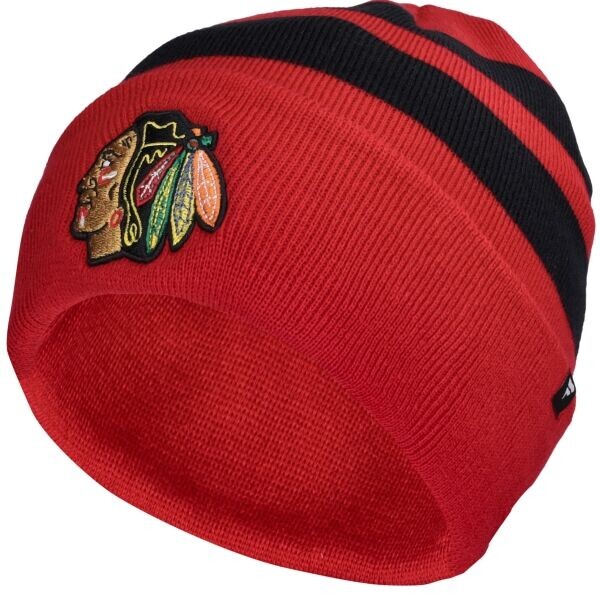 FANATICS CHICAGO BLACKHAWKS SWIPE CUFFED BEANIE Čepice, červená, velikost