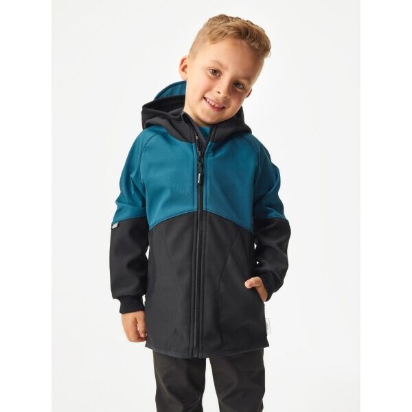 UNUO STREET Dětská softshellová bunda, černá, velikost