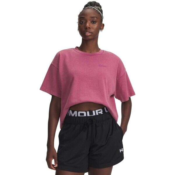 Under Armour HEAVYWEIGHT BOXY WASH Dámské tričko, růžová, velikost S