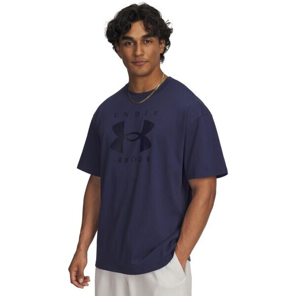 Under Armour HEAVYWEIGHT BRANDED Pánské tričko, tmavě modrá, velikost M