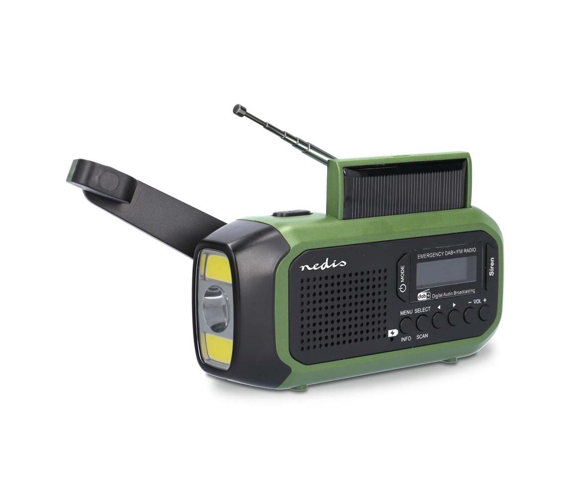 RDDBCR2000GN-Rádio DAB+/FM na u se sol. panel. a LED svít. 5V/2500 mAh RDDBCR2000GN