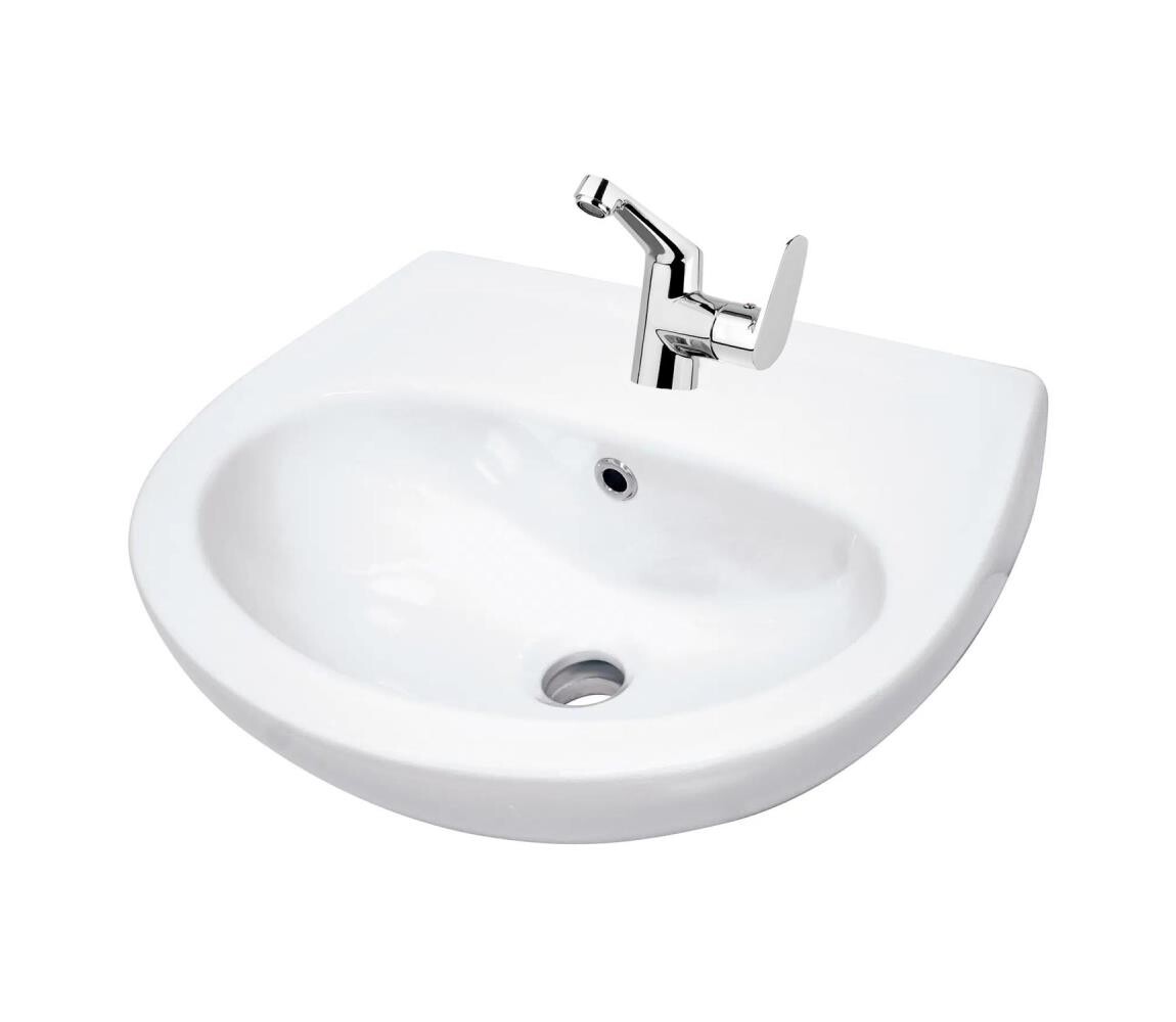 Deante - Závěsné umyvadlo JASMIN 45,7x36,4 + umyvadlová baterie LEMON DN0088+DN0153