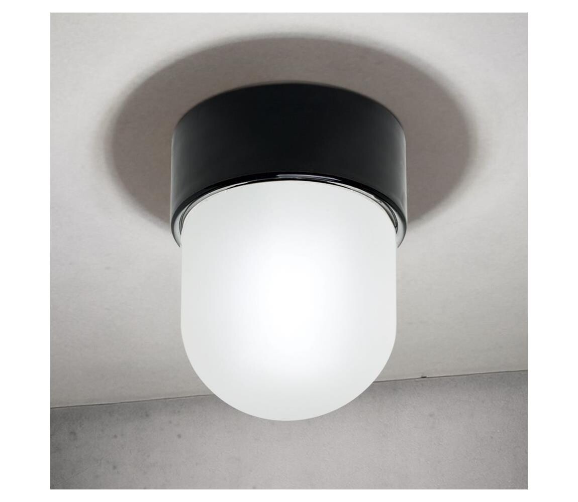 Orion - Stropní svítidlo OSTIA 1xE27/40W/230V pr. 9,8 cm černá DL 7-795/1 schwarz/Kera