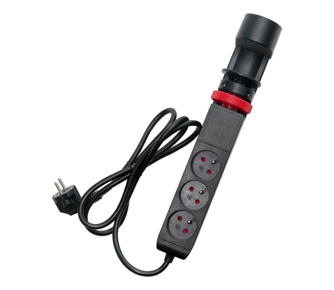 - Prodl. kabel s uchycením na stůl 3Z Typ E + 2xUSB-A + 1xUSB-C 1,5m černá 52001087