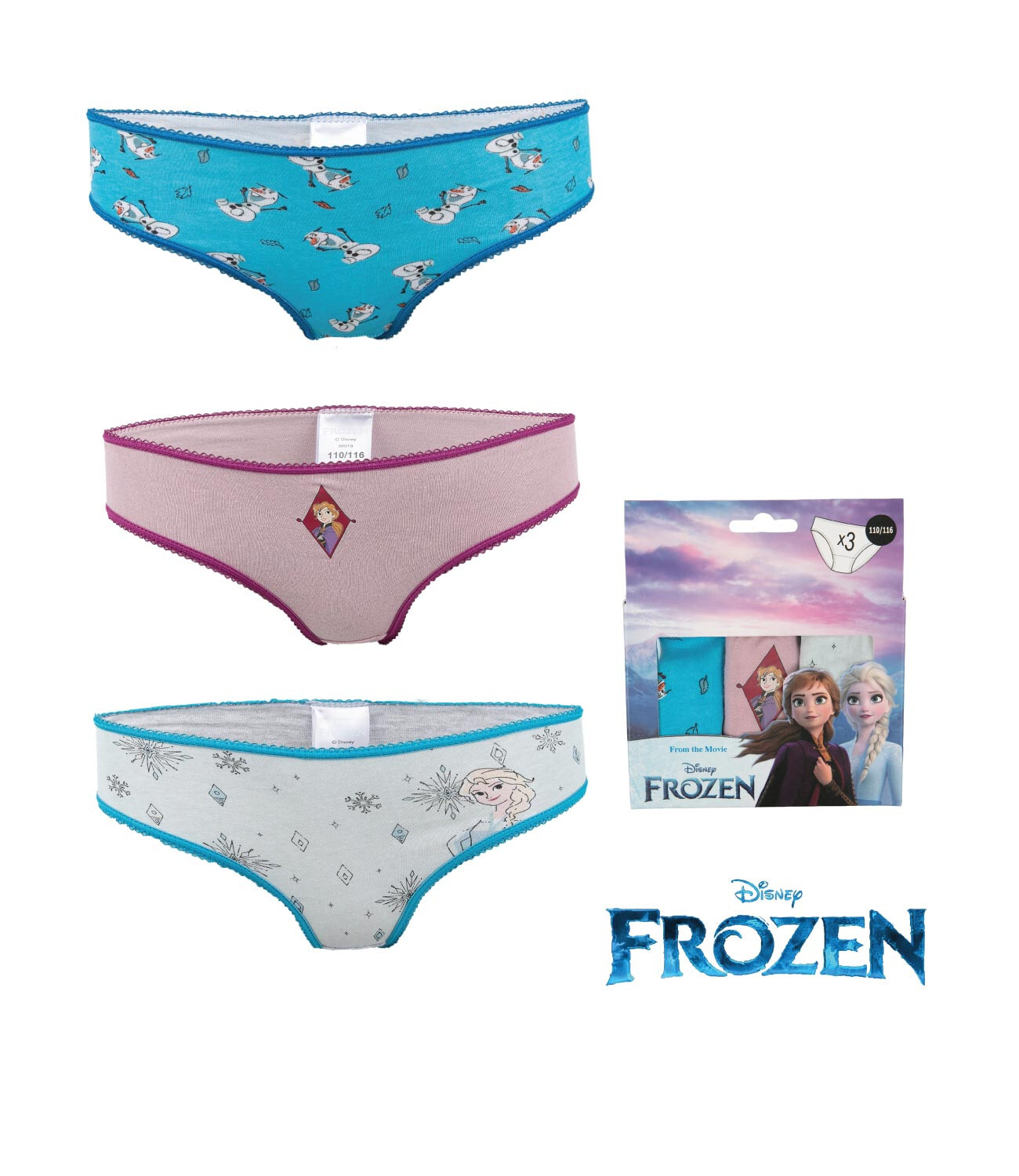 3PACK dívčí kalhotky Frozen vícebarevné (38019) 92