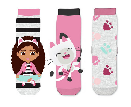 3PACK dětské ponožky Gabby's Dollhouse vícebarevné (41284/black) 23/26