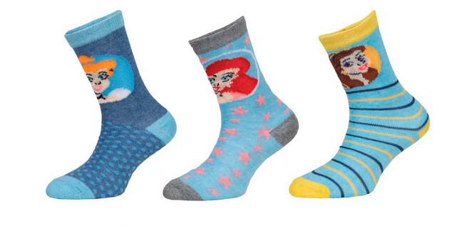 3PACK dětské ponožky Disney Princess vícebarevné (38291/blue) 23/26