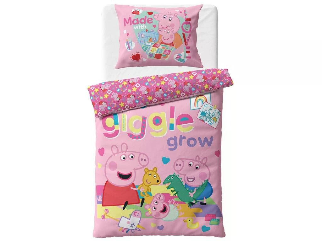 Jerry Fabrics Bavlněné povlečení 140x200 + 70x90 cm - Prasátko Pepina 