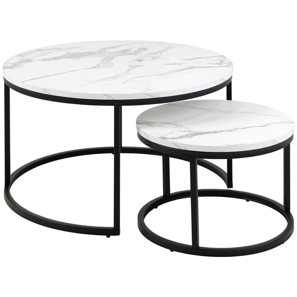 MID.YOU KONFERENČNÍ STOLEK, černá, bílá, kov, kompozitní dřevo, 80/45/80 cm