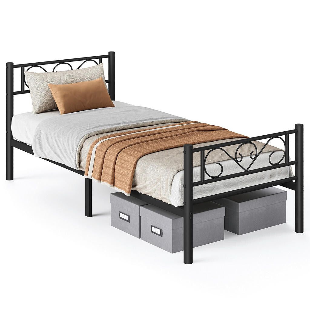 Boxxx KOVOVÁ POSTEL, 90/200 cm černá