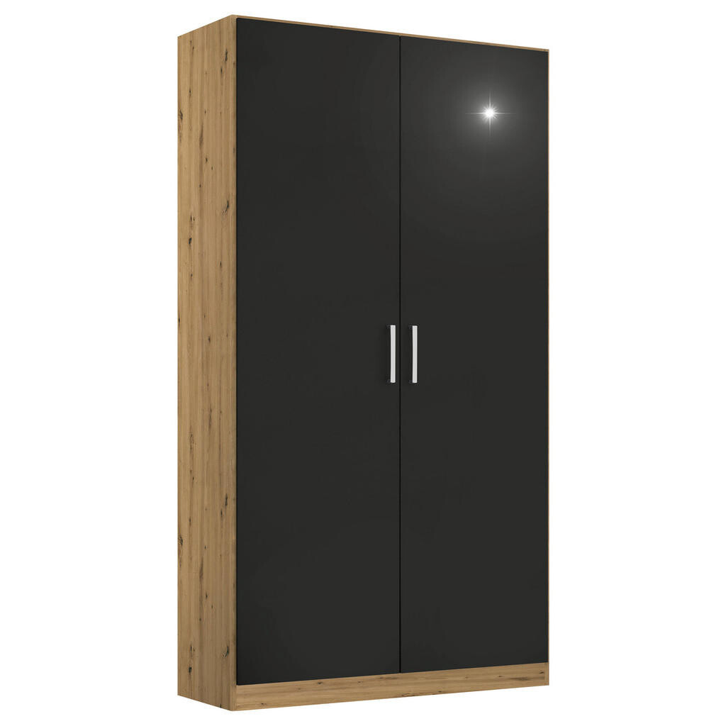 Rauch Möbel ŠATNÍ SKŘÍŇ S OTOČNÝMI DVEŘMI, šedá, dub artisan, 91/210/54 cm