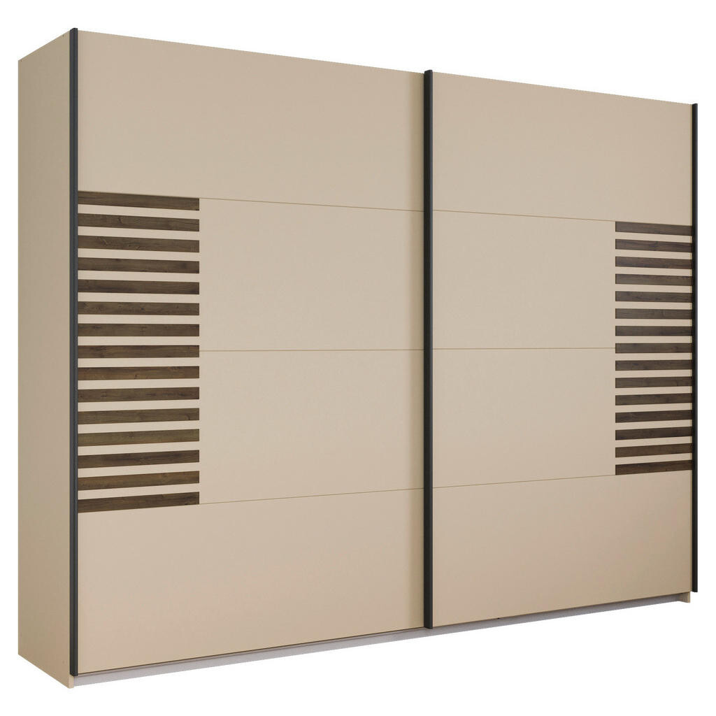 Rauch Möbel SKŘÍŇ S POSOUVACÍMI DVEŘMI, šampaňská, tmavý dub, 271/210/62 cm