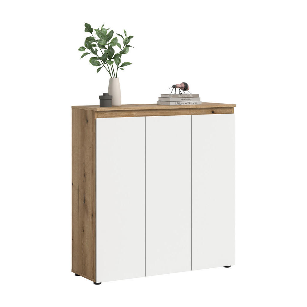 Livetastic BOTNÍK, bílá, barvy dubu, 105/111/37 cm