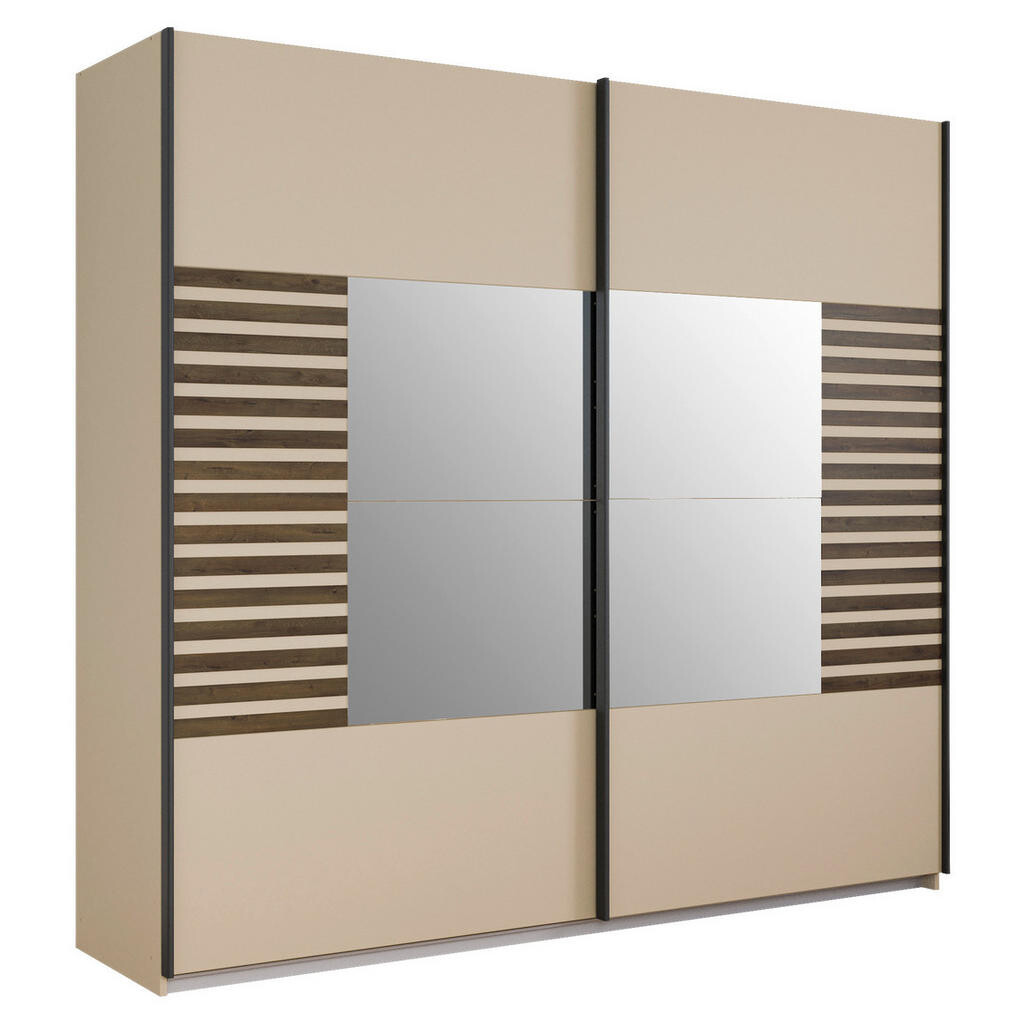 Rauch Möbel SKŘÍŇ S POSOUVACÍMI DVEŘMI, šampaňská, tmavý dub, 226/210/62 cm