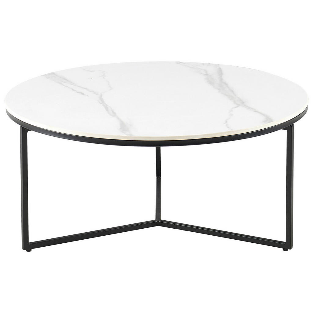 Livetastic KONFERENČNÍ STOLEK, černá, bílá, kov, keramika, 80/80/37 cm