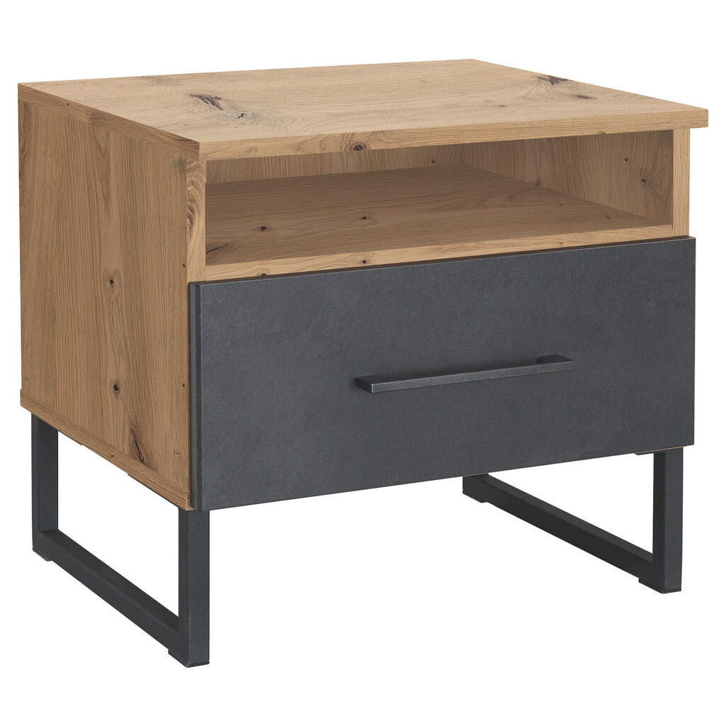Rauch Möbel NOČNÍ STOLEK, antracitová, barvy grafitu, dub artisan, 47/44/44 cm
