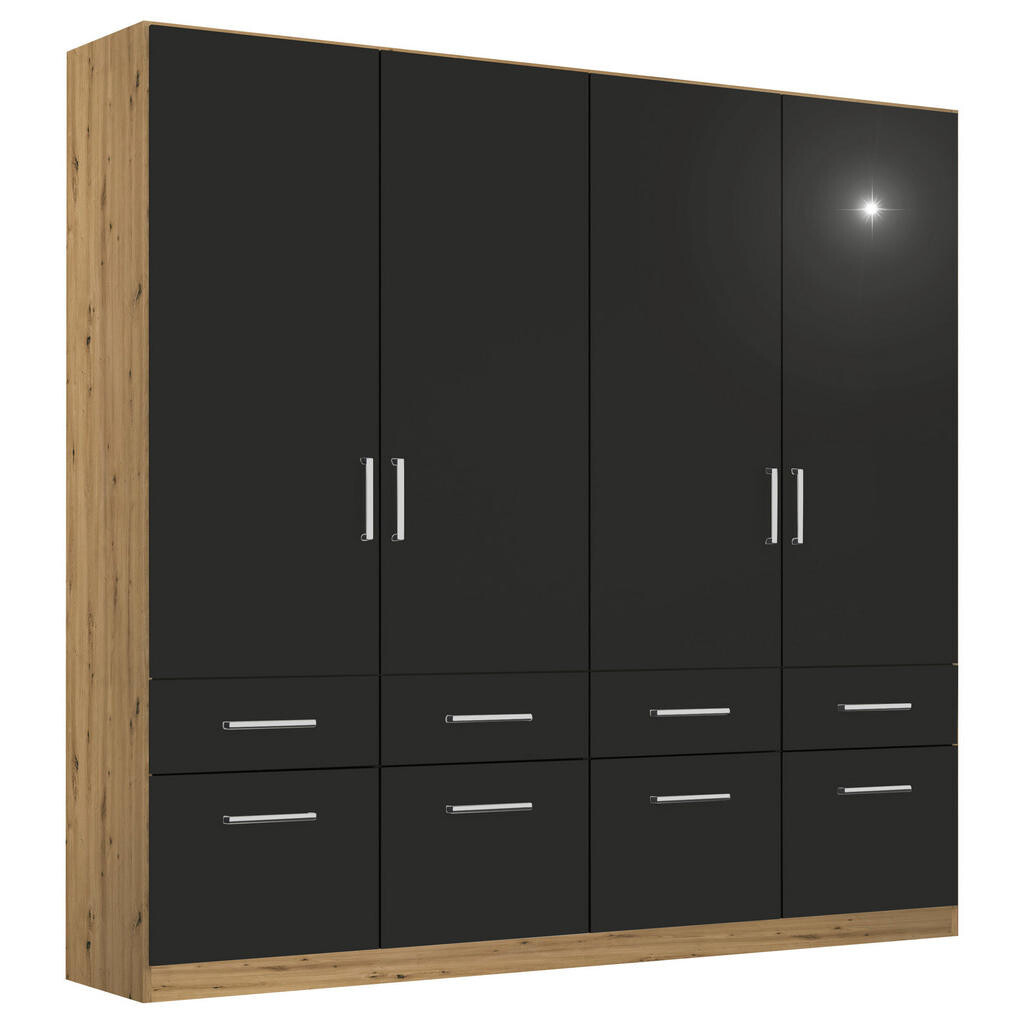 Rauch Möbel ŠATNÍ SKŘÍŇ S OTOČNÝMI DVEŘMI, šedá, dub artisan, 181/210/54 cm