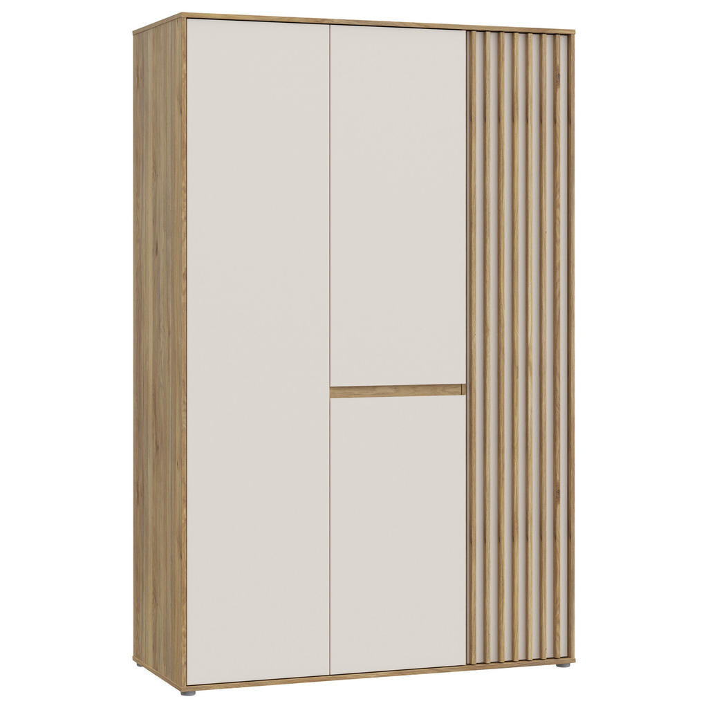 Hom`in ŠATNÍ SKŘÍŇ S OTOČNÝMI DVEŘMI, barvy dubu, pískové barvy, 128,7/200/54 cm