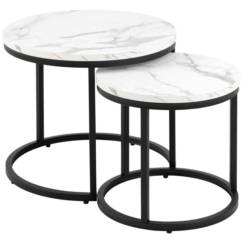 MID.YOU KONFERENČNÍ STOLEK, černá, bílá, kov, kompozitní dřevo, 45/40/45 cm