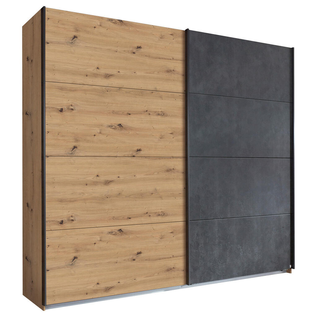 Rauch Möbel SKŘÍŇ S POSOUVACÍMI DVEŘMI, antracitová, dub artisan, 226/210/62 cm