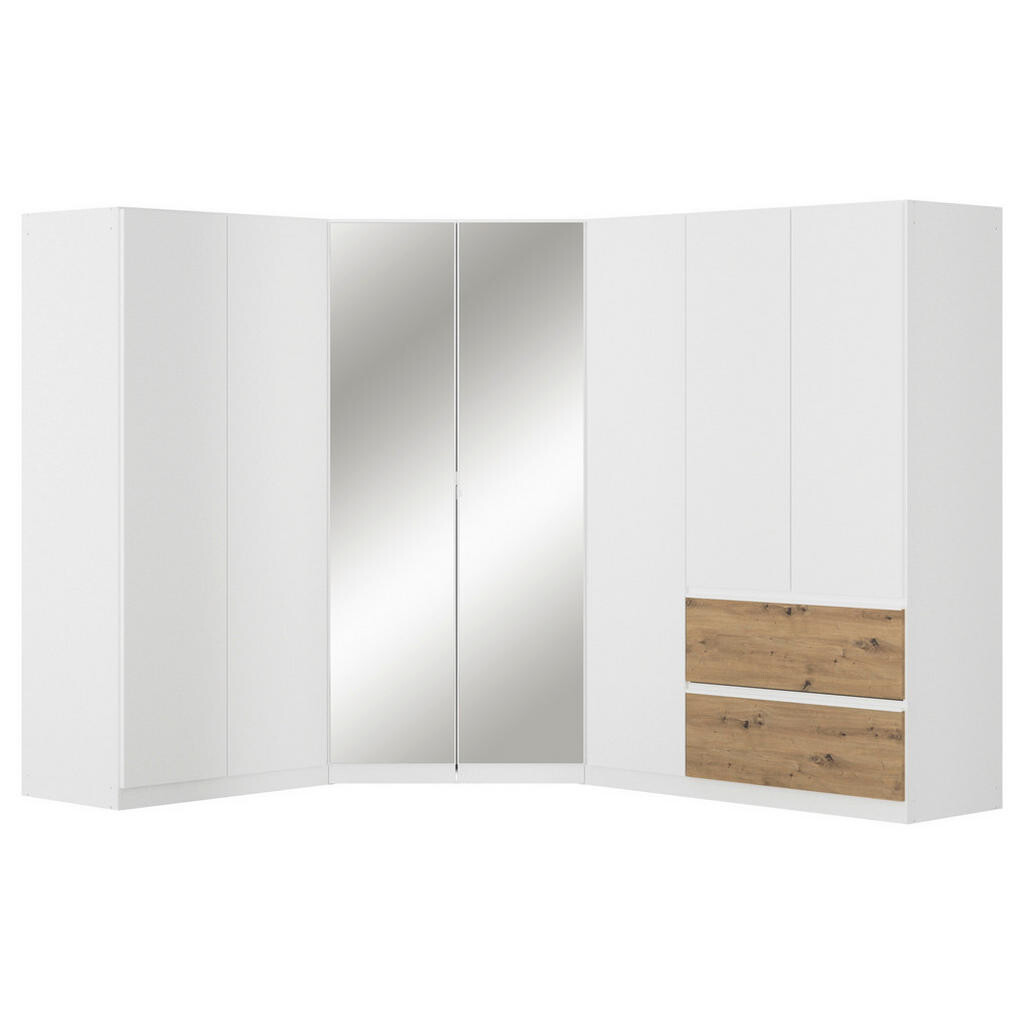 Rauch Möbel ROHOVÁ ŠATNÍ SKŘÍŇ, bílá, dub artisan, 208/197/253 cm