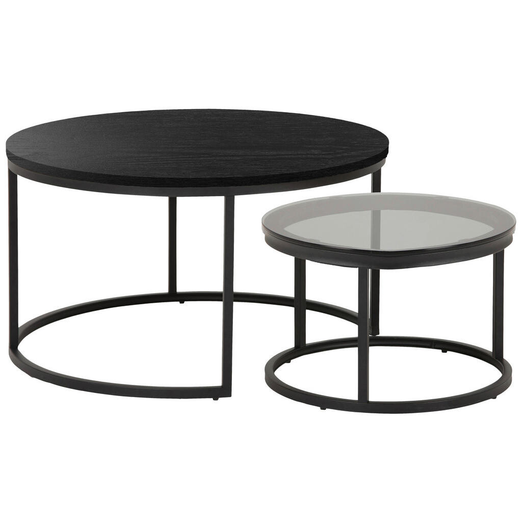 MID.YOU KONFERENČNÍ STOLEK, černá, kov, kompozitní dřevo, 80/45/80 cm