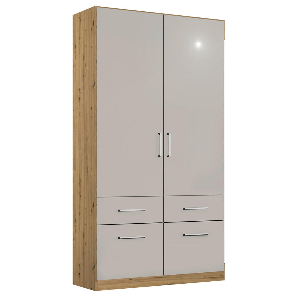 Rauch Möbel ŠATNÍ SKŘÍŇ S OTOČNÝMI DVEŘMI, světle šedá, dub artisan, 91/210/54 cm
