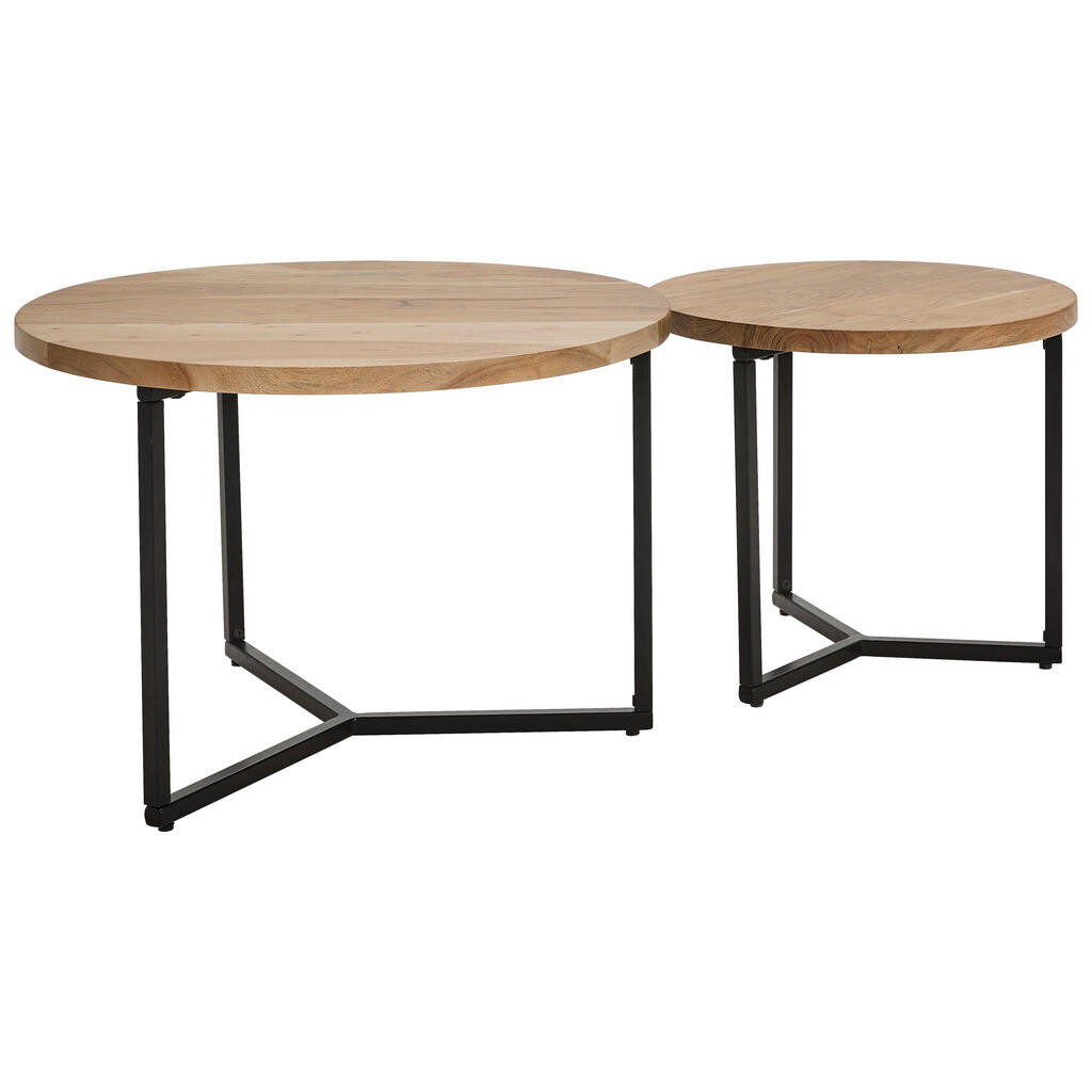 Livetastic SADA KONFERENČNÍCH STOLKŮ, přírodní barvy, dřevo, kov, 70/50/70/50/45/42 cm