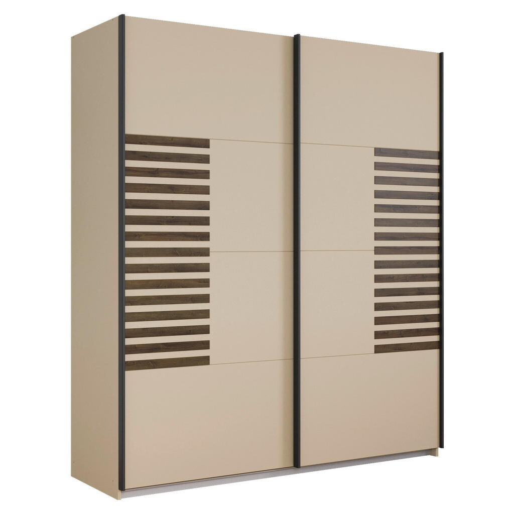 Rauch Möbel SKŘÍŇ S POSOUVACÍMI DVEŘMI, šampaňská, tmavý dub, 181/210/62 cm