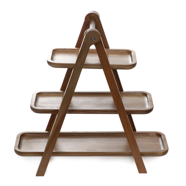 Podnos MOOKA třípatrový, dřevěný 892702