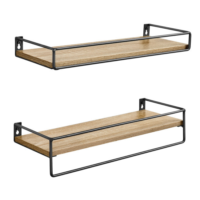 Nástěnné police OSKAR LWS441B11 černé (2 ks)