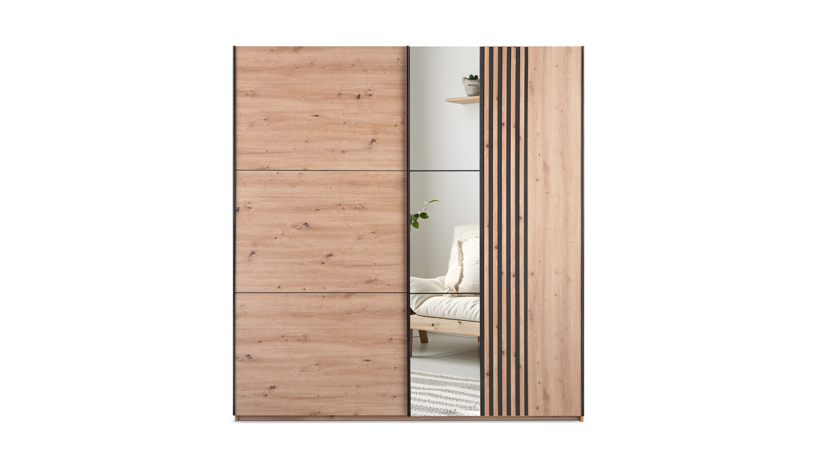 Šatní skříň Sintra Barva korpusu: Dub artisan, Rozměry: 203 cm, Dveře: Dub artisan