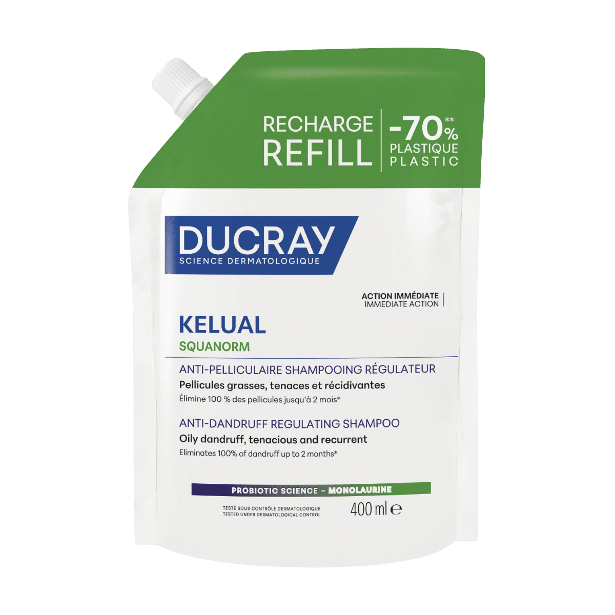 DUCRAY Kelual Squanorm Regulační šampon proti mastným lupům náplň 400 ml