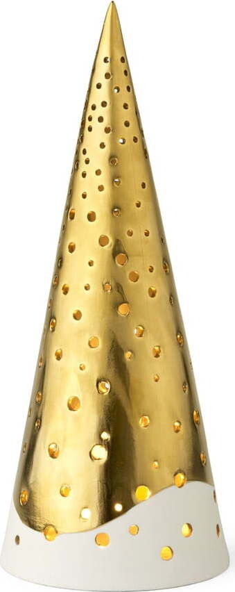 Porcelánový svícen ve zlaté barvě Kähler Design Nobili, výška 25,5 cm