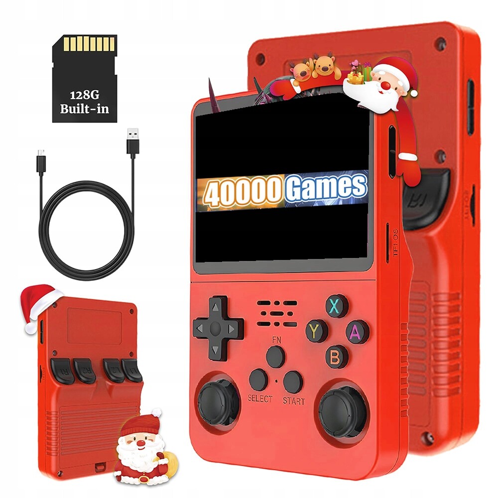 Přenosná Mobilní Herní Konzole Retro 40000+ Her Linux 128GB Červená