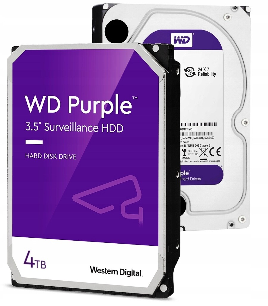 Pevný Disk Western Digital Wdpurple 4TB Cctv 24/7