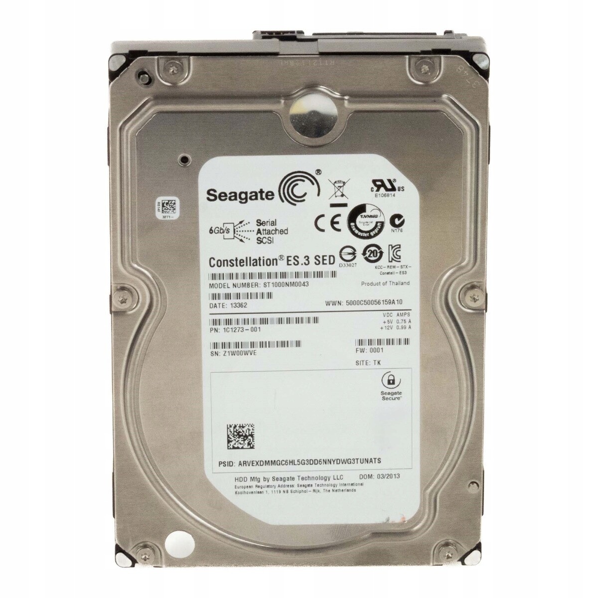 Seagate Constellation ES.3 Sed 1TB 7.2K 128MB SAS-2 3.5'' ST1000NM0043