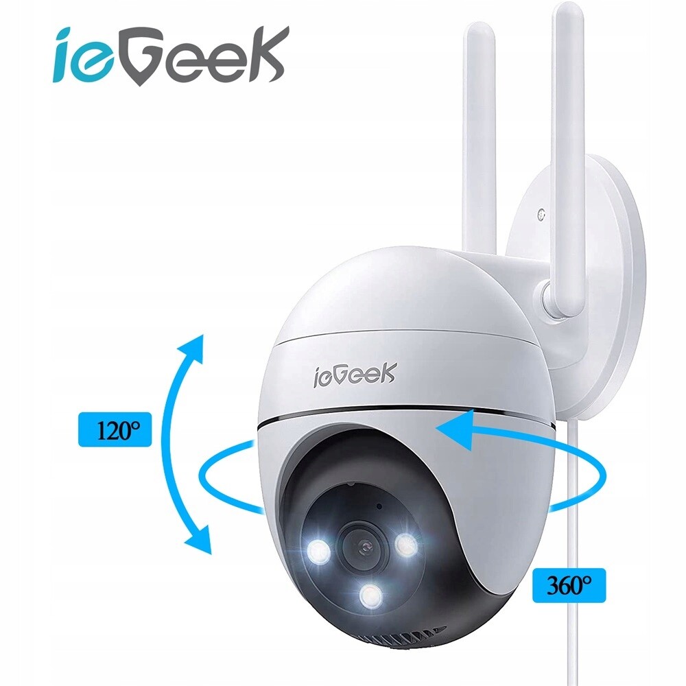 IeGeek 2K 360 Kamera Wifi Ip Smart Otočná Venkovní S Nahráváním 24/7 k9
