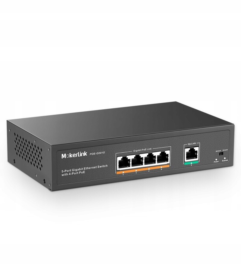 Přepínač Poe Mokerlink POE-G041G Switch 5-PORTOVÝ Hub 1000 Mbps 78W Pro