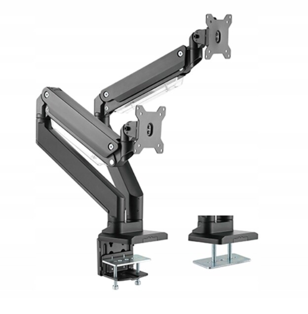 Dvojitý monito, odolné hliníkové rameno pro monitor s plynovou pružinou