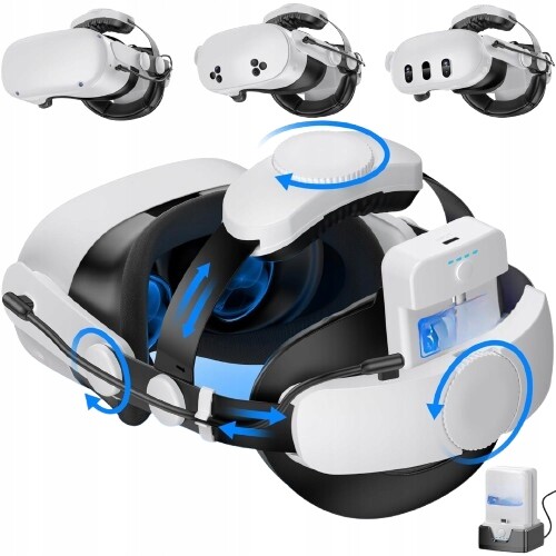Pásek Na Hlavu Pro Brýle Vr Pro Meta/quest Kawaye MQ2000 +2X Aku 7500 Mah