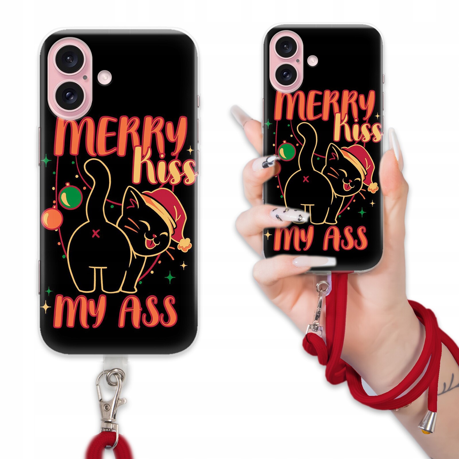 Pouzdro Pro Iphone 16 Case Červené Gotické Vodítko Vánoce Bláznivé MIX Vzorů