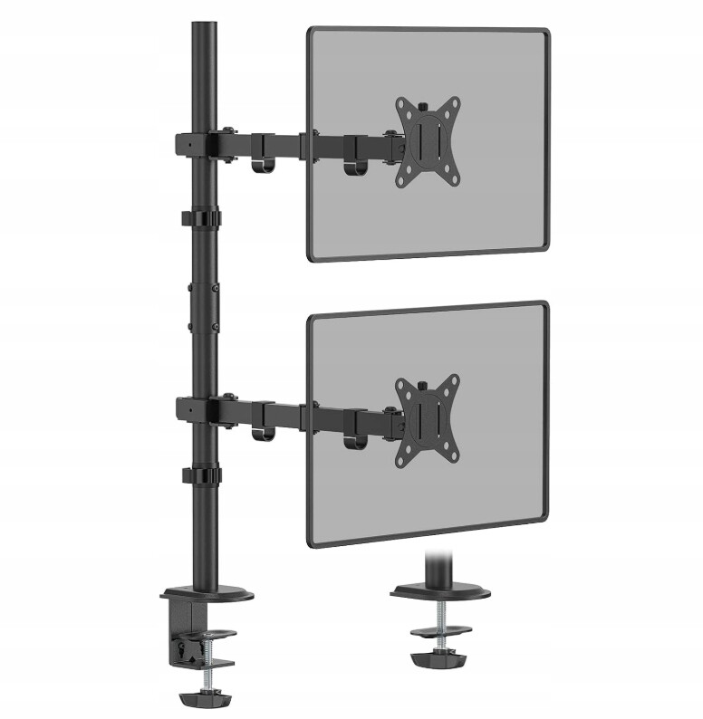 Dvojitý stolní držák na monitory 17-32 Vesa 100x100 Černý
