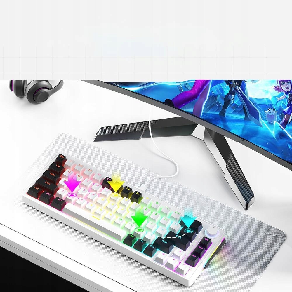 Dárek AG68 Rgb Hot-Swap Ergonomický, Knoflík, Rgb 70%, Osa čaje