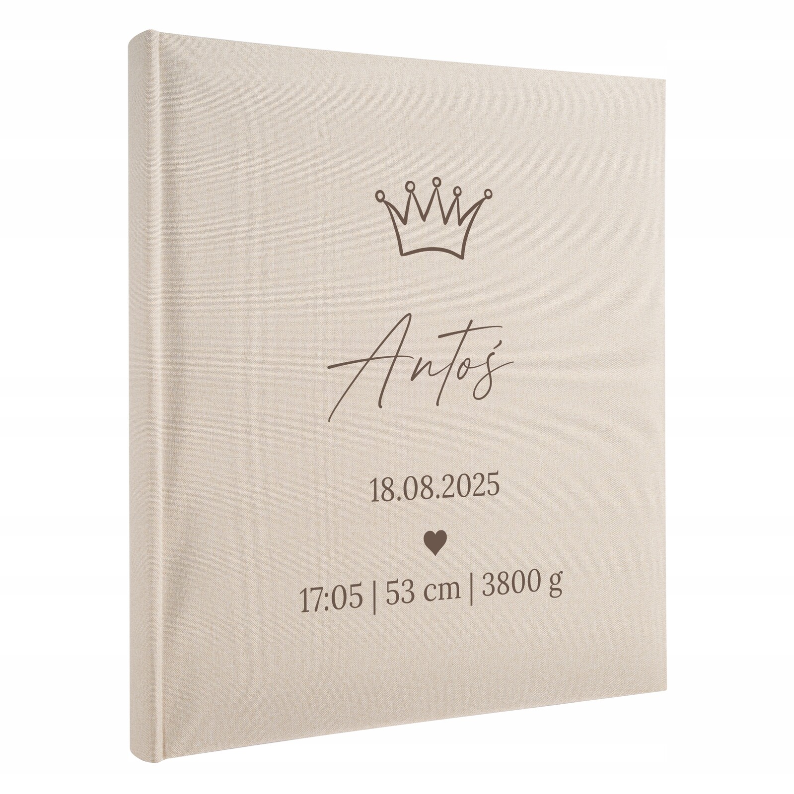 Dětské album Metrička tradiční 60 černých stranLinen personalizované