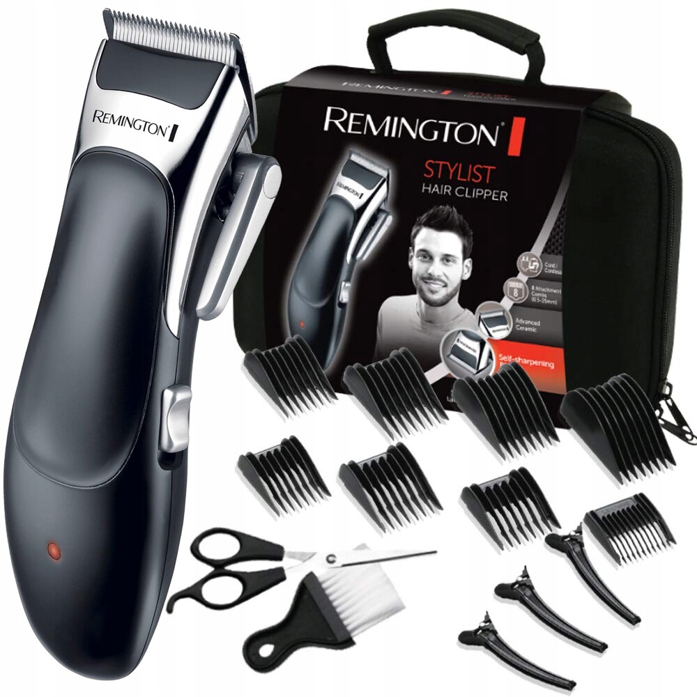 Stříhací strojek na vlasy Remington HC362C 8 nástavců Nůžky Klipsy